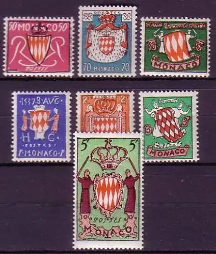 Monaco Mi.Nr. 479-85 Freim. Wappen (7 Werte)