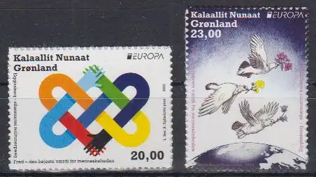 Grönland MiNr. 954-955 Europa 2023 Frieden skl. (2 Werte)