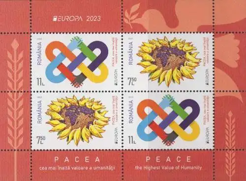 Rumänien MiNr. Block 945 II Europa 2023 Frieden