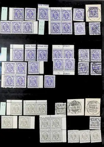 Sammlung Alliierte Besetzung, großer Bestand aus MiNr. 1 bis 35