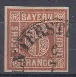 Bayern, Mi.Nr. 4I, Wertziffer im Kreis, "Quadratausgabe"