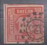 Bayern, Mi.Nr. 13, Wertziffer im Kreis, "Quadratausgabe"