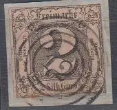 Thurn und Taxis, Mi.Nr. 5 Ziffern im Quadrat, Briefstück, geprüft