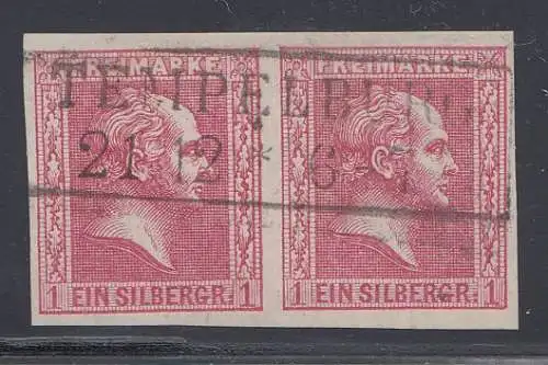 Preußen, Mi.Nr. 10b im Paar gepr., ideal gestempelt "Tempelburg"