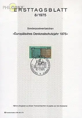 Berlin Mi.Nr. 8/75 Europ. Denkmalschutzjahr, Kreuzberg (Marke MiNr.508)