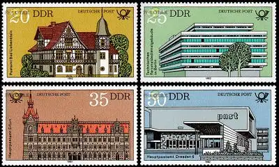 D,DDR Mi.Nr. 2673-76 Bauten der Deutschen Post (4 Werte)