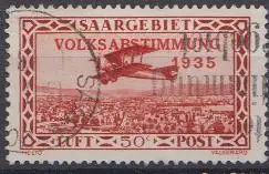Saargebiet Mi.Nr. 195 Flugpostmarke mit Aufdruck Volksabstimmung 1935 (50c)