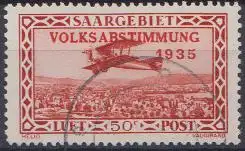 Saargebiet Mi.Nr. 195 Flugpostmarke mit Aufdruck Volksabstimmung 1935 (50c)