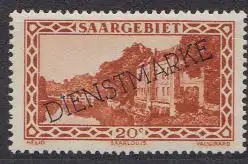 Saargebiet Dienstmarke Mi.Nr. 24 Marke mit diagonalem Aufdruck DIENSTMARKE (20)