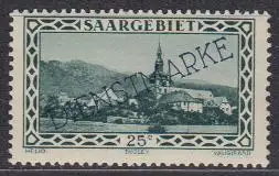 Saargebiet Dienstmarke Mi.Nr. 25 Marke mit diagonalem Aufdruck DIENSTMARKE (25)