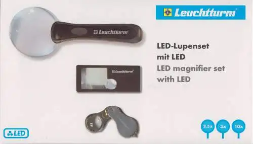 Leuchtturm LED Lupenset mit 3 Lupen