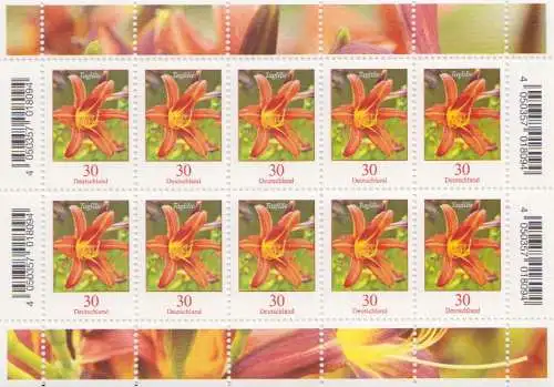 D,Bund Mi.Nr. 3509 Freim. Blumen, Taglilie (Klbg.)