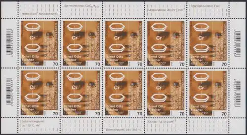 D,Bund MiNr. 3420 E.O.Fischer, Chemiker, Dibenzolchrom-Formel (Klbg.)