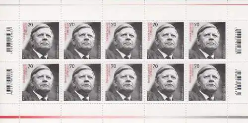 D,Bund MiNr. 3429 Bundeskanzler Helmut Schmidt (Klbg.)