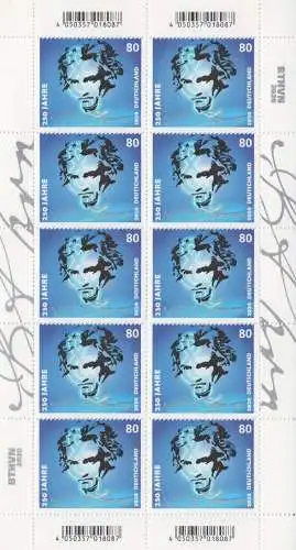 D,Bund Mi.Nr. 3513, 250, Geburtstag Ludwig van Beethoven (Klbg.)