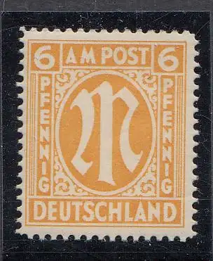 D, Bizone, Mi.Nr. 13Cz, englischer Druck (6 Pf), postfrisch, Befund