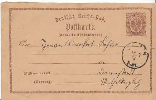 Dt. Reich Mi.Nr. P 4A, Postkarte, gebraucht