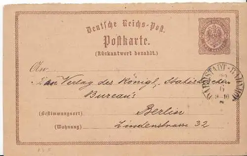 Dt. Reich Mi.Nr. P 4F, Postkarte, gebraucht