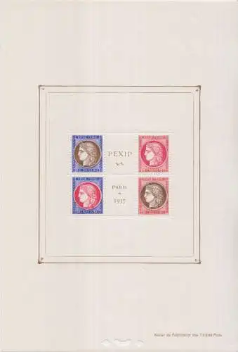 Frankreich Mi.Nr. Block 3 Internationale Briefmarkenausstellung PEXIP