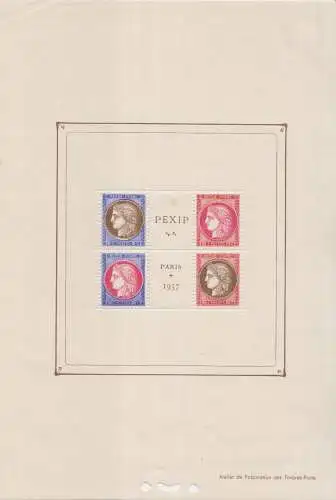 Frankreich Mi.Nr. Block 3 Internationale Briefmarkenausstellung PEXIP