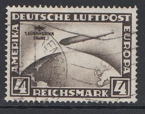D,Dt.Reich Mi.Nr. 498 Zeppelin mit Aufdr. Chicagofahrt (4 RM)