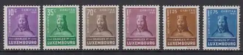 Luxemburg Mi.Nr. 284-289 Kinderhilfe, Graf Karl I. von Luxemburg, König von 