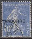 Andorra frz. Mi.Nr. 11 Freim. Franz. Marke Mi.Nr.235 m. Aufdruck ANDORRE (40)