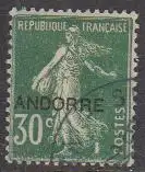 Andorra frz. Mi.Nr. 10 Freim. Franz. Marke m. Aufdruck ANDORRE (30)