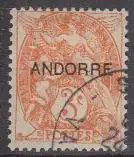 Andorra frz. Mi.Nr. 4 Freim. Franz. Marke Mi.Nr.88 m. Aufdruck ANDORRE (3)