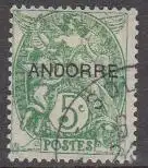 Andorra frz. Mi.Nr. 5 Freim. Franz. Marke Mi.Nr.90 m. Aufdruck ANDORRE (5)