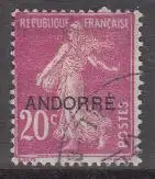 Andorra frz. Mi.Nr. 8 Freim. Franz. Marke Mi.Nr. 185 m. Aufdruck ANDORRE (20)