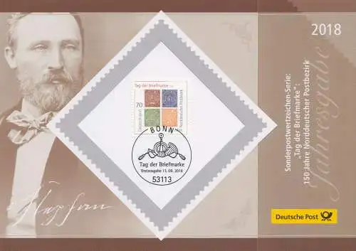 D,Bund MiNr. 3412 Tag der Briefmarke, Norddeutscher Postbezirk (Klappkarte)