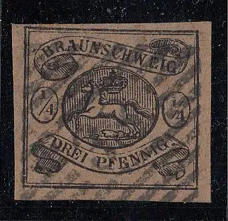 Braunschweig, Mi.Nr. 4  Freim. Wappen im Oval (1/4) gestempelt
