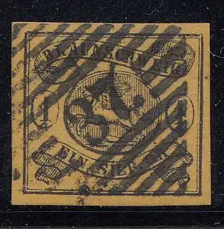 Braunschweig, Mi.Nr. 6  Freim. Wappen im Oval (1 Sgr.) gestempelt