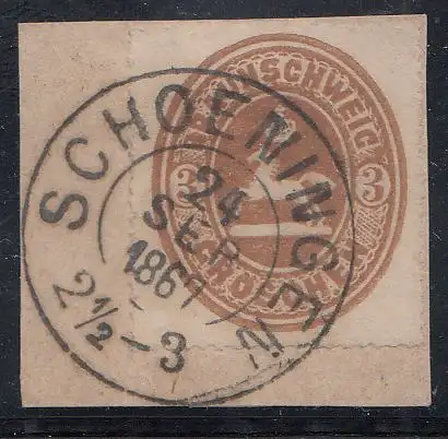 Braunschweig, Mi.Nr. 20 Wappen des Herzogtums Braunschweig (3 Gr.), Briefstück