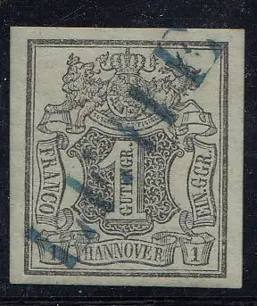 Hannover, Mi.Nr. 2 Gemusterter Wertschild unter Wappen (1 Ggr.), gest. "LEHE"