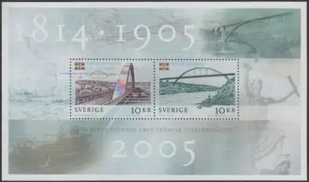 Schweden Mi.Nr. Block 19 Einweihung Svinesundbrücke Schweden-Norwegen