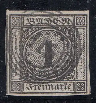 Baden, Mi.Nr. 5, Ziffer im Kreis, gest., sehr gute Ränder