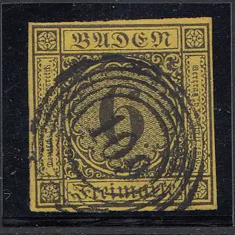 Baden, Mi.Nr. 7, Ziffer im Kreis, gest.,