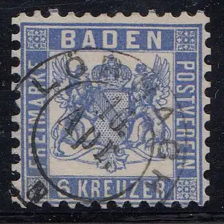 Baden, Mi.Nr. 19, Wappen, gestempelt 