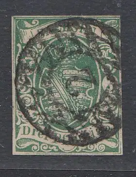 Sachsen, Mi.Nr. 2 Type IIa Freim. Staatswappen (3 Pf.), geprüft