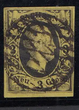 Sachsen, Mi.Nr. 6 Freim. König Friedrich August II. (3 Ngr.), gestempelt