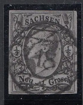 Sachsen, Mi.Nr. 8, Freim. König Johann I. gestempelt "18" Grossenhain