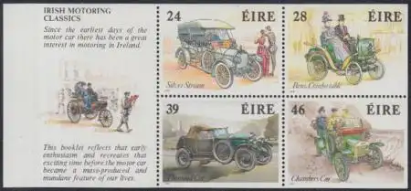 Irland Mi.Nr. H-Blatt 14 Irisches Verkehrswesen, Historische Automobile