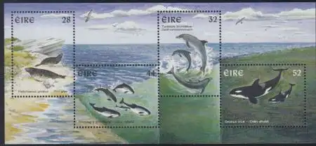 Irland Mi.Nr. Block 22 Meeressäugetiere, Robbe, Tümmler, Wal