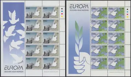 Irland Mi.Nr. Klbg.890-91 Europa 95, Frieden und Freiheit (2 Kleinbögen)