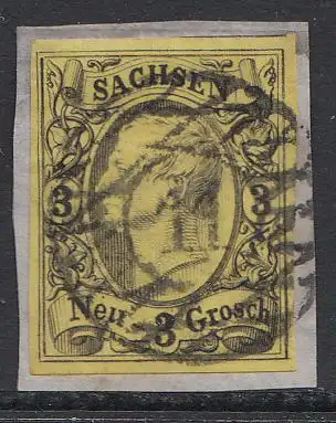 Sachsen, Mi.Nr. 11, Freim. König Johann I. gestempelt "11"