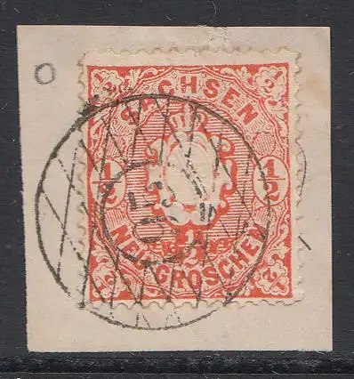 Sachsen, Mi.Nr. 15, Freim. Wappen gestempelt "95"