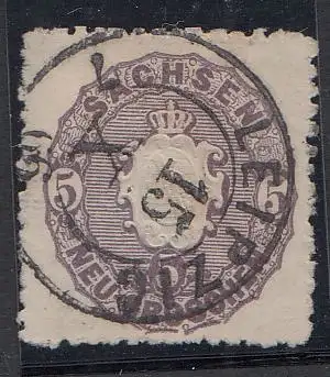 Sachsen, Mi.Nr. 19, Freim. Wappen gestempelt 