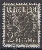 D, Bizone, Mi.Nr. 36II Arbeiter mit Netzaufdruck (2 Pf)